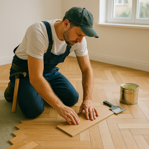montador de suelo de madera